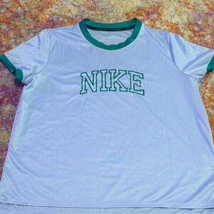 Nike White Tee with Green Trim